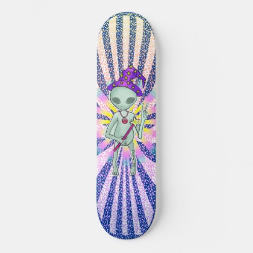 Peace wizard alien custom name Skateboard