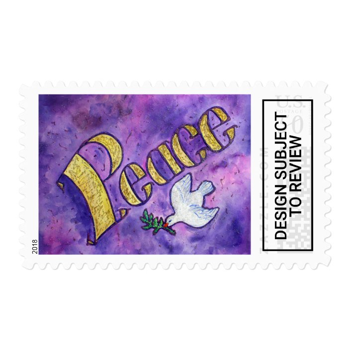 Peace Word Art Painting Postage Stamps Zazzle Com