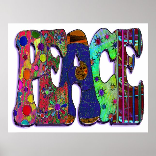 Peace Word Art Poster (Front)