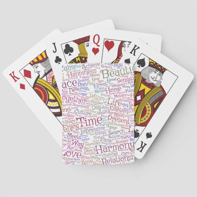 Peace Word Cloud Text Pattern Message Pattern Poker Cards (Back)