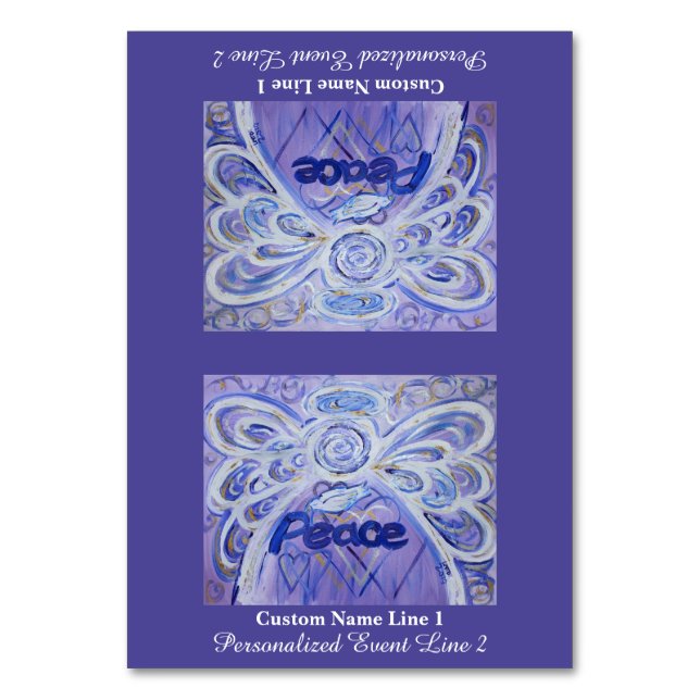 Peace Word Inspirational Angel Custom Table Tents Table Number (Front)