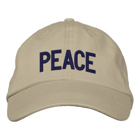 Peace Word Text Typography In Colors 2 Styles Embroidered Baseball Cap