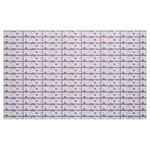 Peace Words, White Letters Outlined, Purple Fabric