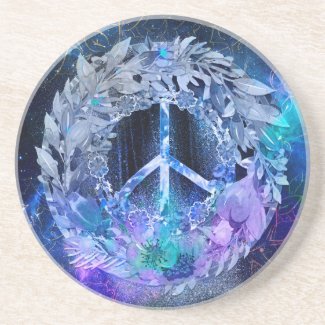 Peace Wreath Blues Coaster