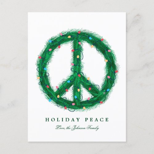Peace Wreath with Holiday Lights