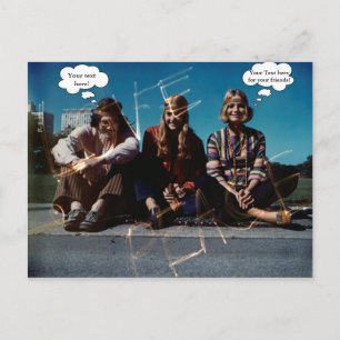 Peace Young Hippies Free Love 1960's Custom Text Postcard