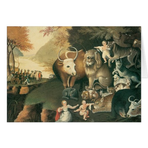 Peaceable Kingdom by Edward Hicks Vintage Folk Art