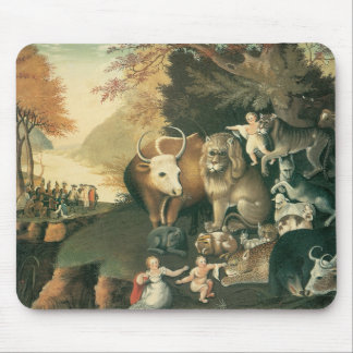 Peaceable Kingdom by Edward Hicks Vintage Folk Art Mouse Pad