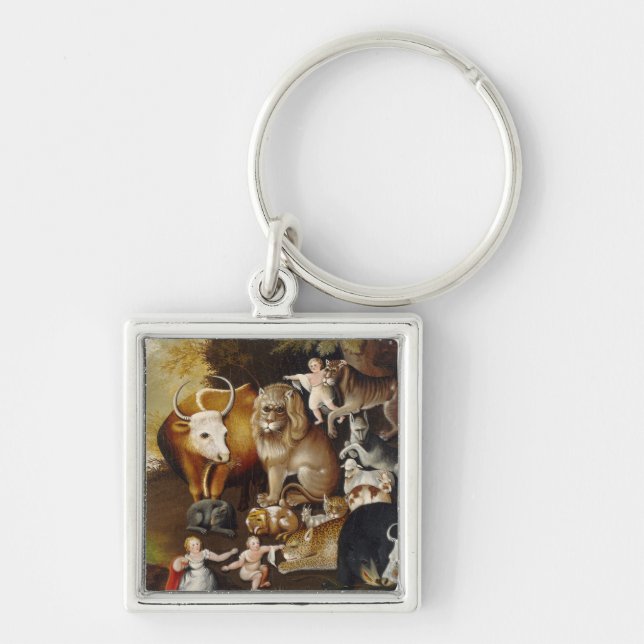 Peaceable Kingdom, c.1834 (oil on canvas) Keychain (Front)