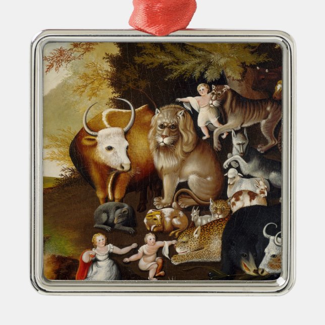 Peaceable Kingdom, c.1834 (oil on canvas) Metal Ornament (Front)