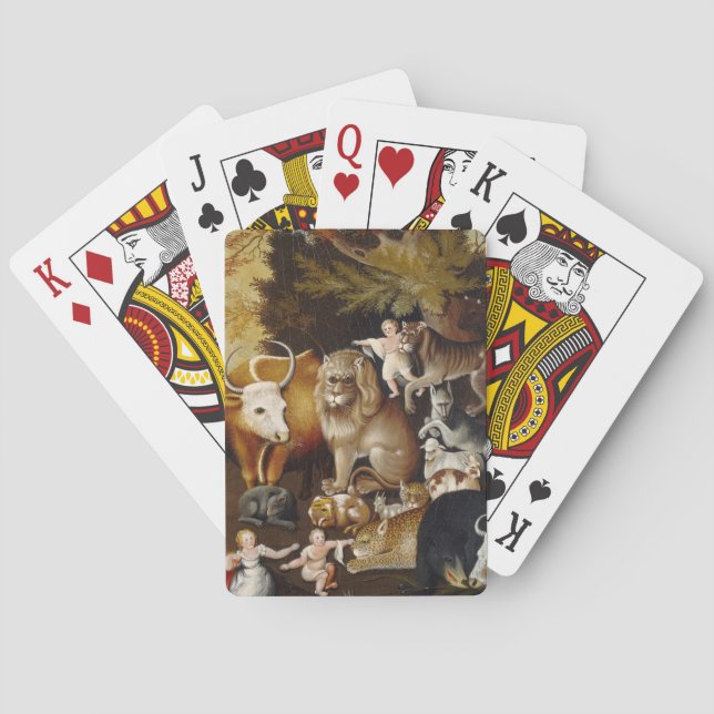 Peaceable Kingdom, c.1834 (oil on canvas) Poker Cards (Back)