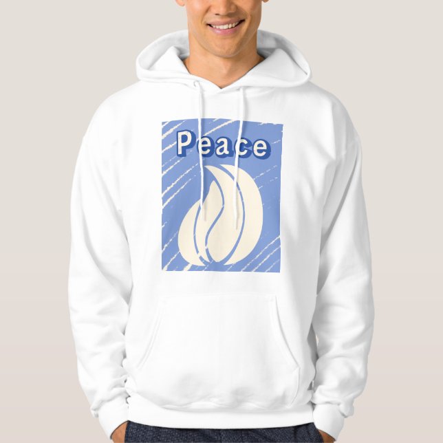 Peaceful Abstract Flame Minimalist Art Hoodie (Front)