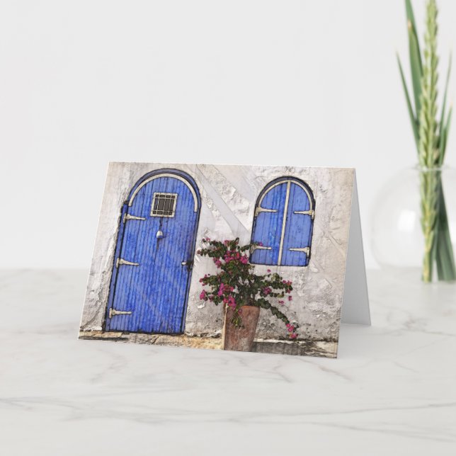 Peaceful Afternoon at the Blue Door Card (Front)