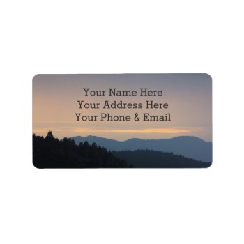Peaceful Afternoon Blue Mountains Trees Forest Label by BeverlyClaire at Zazzle
