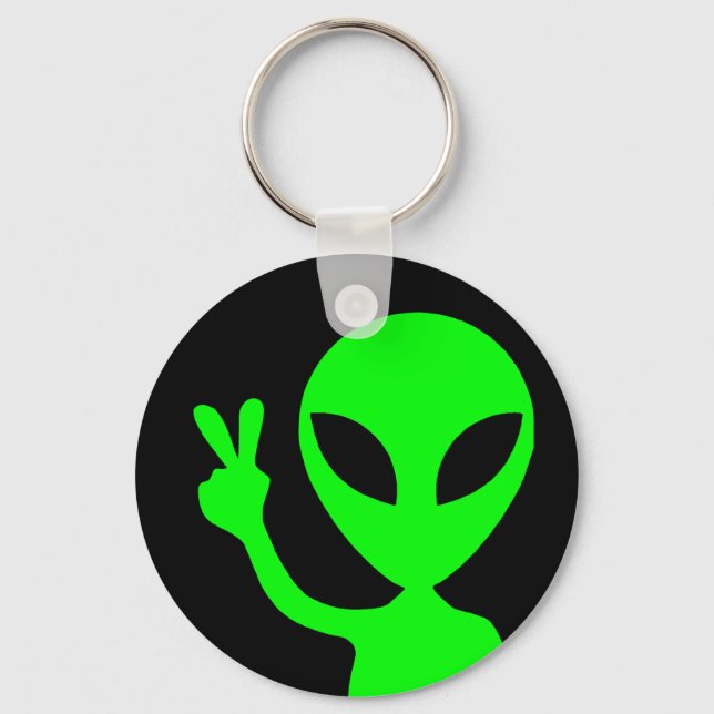 Peaceful Alien Keychain (Front)