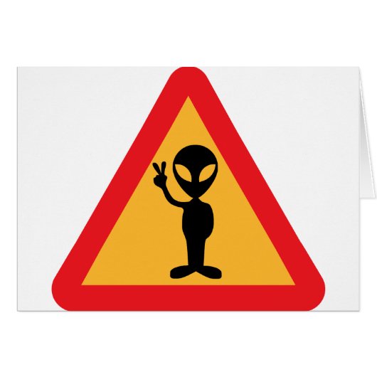 Peaceful Alien Sign Cards (Front Horizontal)