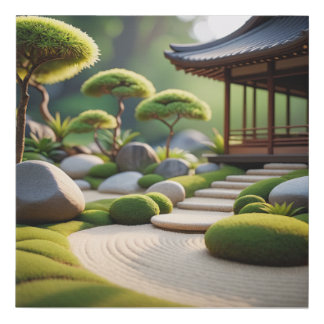 Peaceful and Serene Zen Garden Faux Canvas Print
