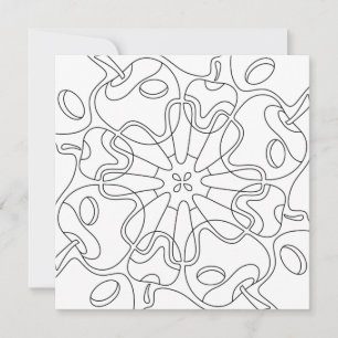Peaceful Autumn: Abstract Apples Coloring Card