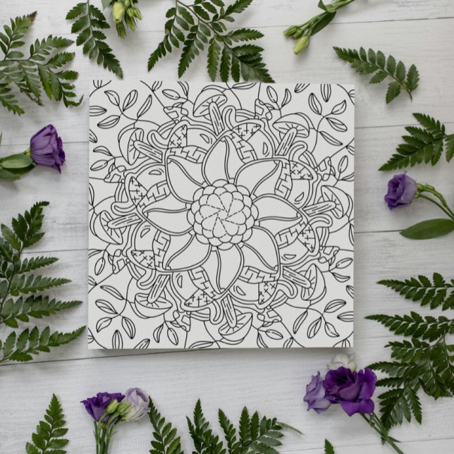 Peaceful Autumn: Forest Coloring Card (Creator Uploaded)