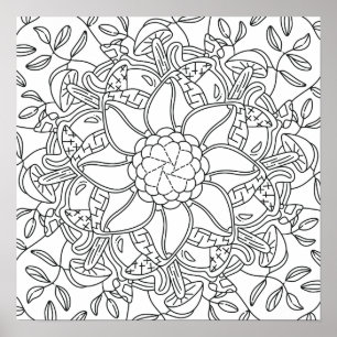 Peaceful Autumn: Forest Coloring Poster
