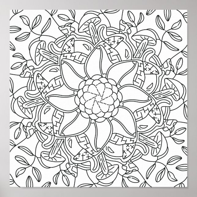 Peaceful Autumn: Forest Coloring Poster (Front)