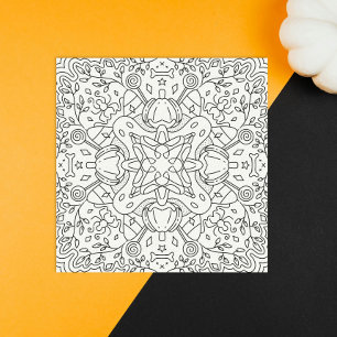 Peaceful Autumn: Halloween Magic Coloring Card