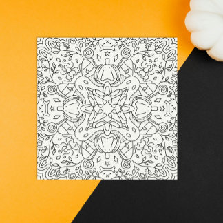 Peaceful Autumn: Halloween Magic Coloring Card