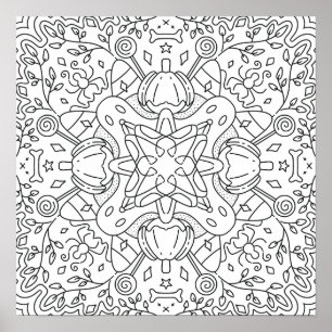 Peaceful Autumn: Halloween Magic Coloring Poster