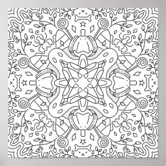 Peaceful Autumn: Halloween Magic Coloring Poster