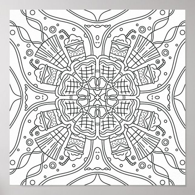 Peaceful Autumn: Halloween Spooky Night Coloring Poster (Front)