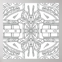 Peaceful Autumn: Moth in the Library Coloring