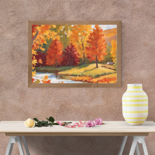 Peaceful Autumn River Landscape Photo Print