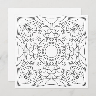 Peaceful Autumn: Spooky Night Coloring Card