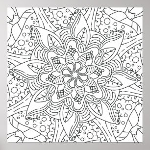 Peaceful Autumn: Woodland Coloring Poster