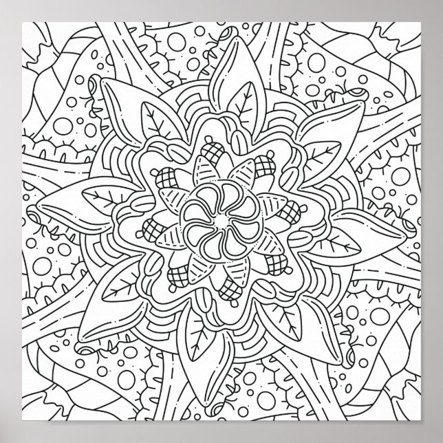 Peaceful Autumn: Woodland Coloring Poster (Front)