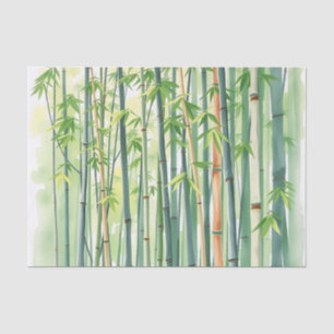 Peaceful Bamboo Forest in Watercolor Tissue Paper