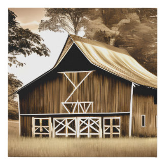 Peaceful Barn Faux Canvas Print