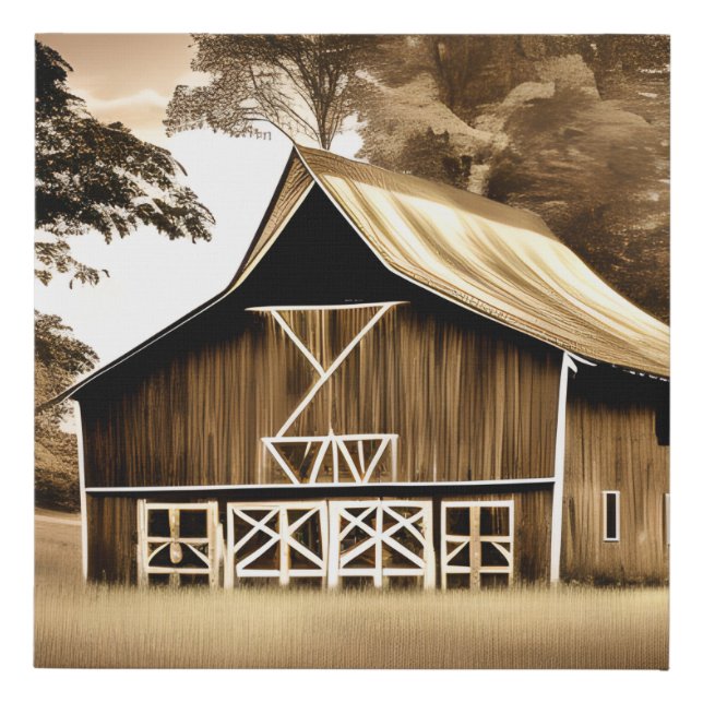 Peaceful Barn Faux Canvas Print (Front)