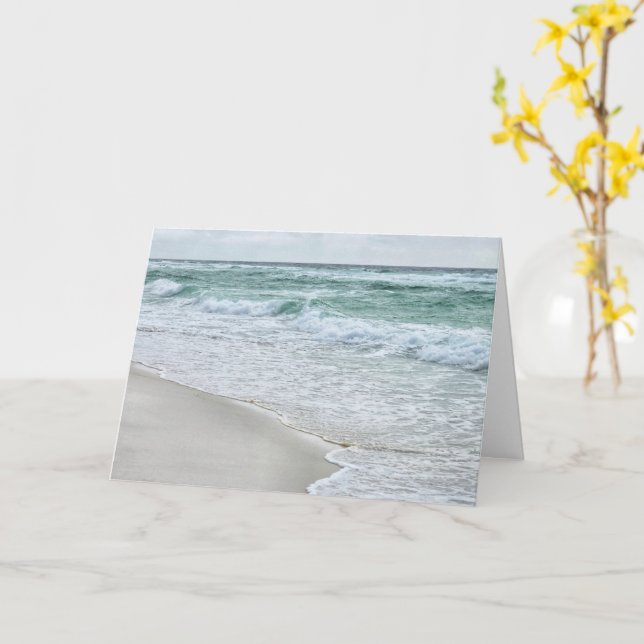 Peaceful Beach Card (Yellow Flower)