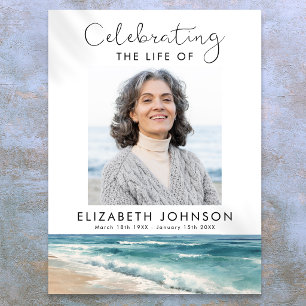 Peaceful Beach Celebration of Life Welcome Sign