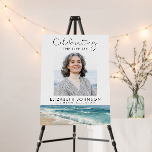 Peaceful Beach Celebration of Life Welcome Sign