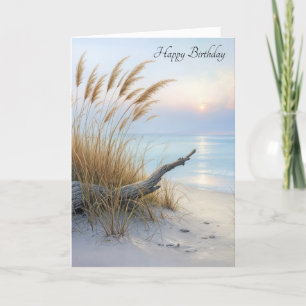 Peaceful Beach Morning Birthday Card