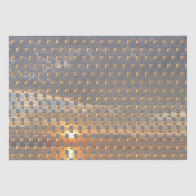 Peaceful Beach Ocean Sky Sunrise Collage Tissue Pa Paper (Front)