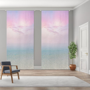 Peaceful Beach sunset watercolors Blackout Curtains