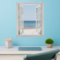 Peaceful Beach Window View