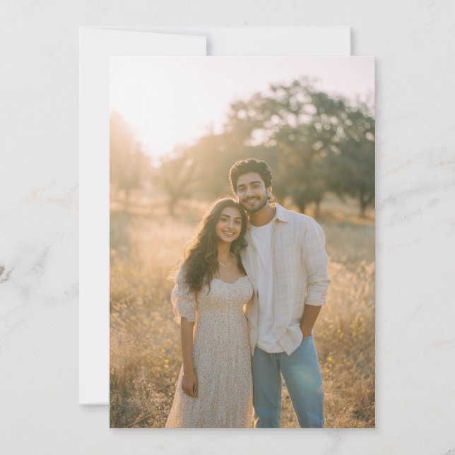 Peaceful Beige Natural Photo Invitation (Front)