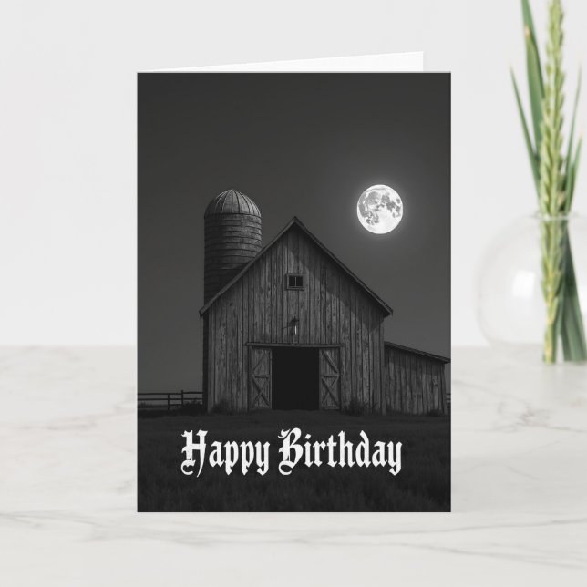 Peaceful Birthday Barn Card (Front)