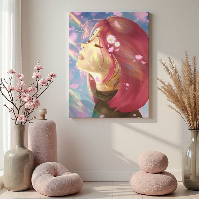 Peaceful Bloom Rainbow Touches Canvas Print (Creator Uploaded)