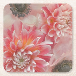 Peaceful Blooms Square Paper Coaster