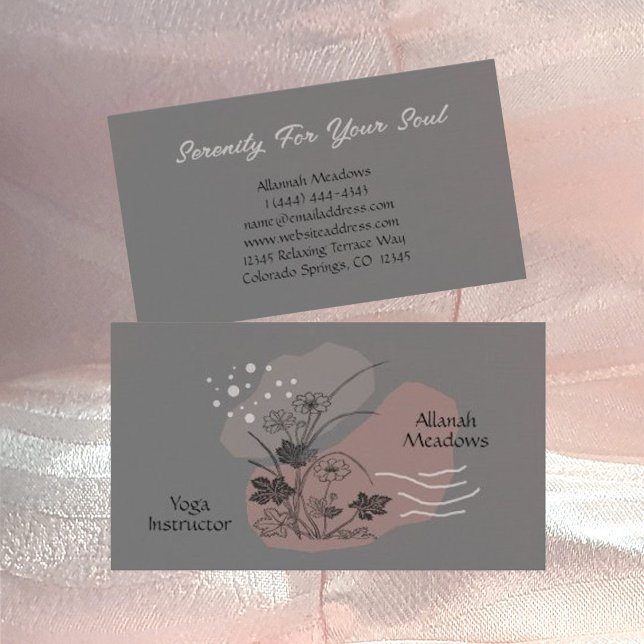Peaceful Boho Yoga Instructor Business Card (Creator Uploaded)